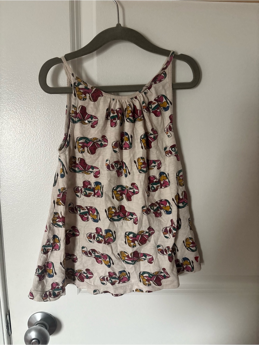 PINK CHICKEN ELEPHANT PRINT OPEN BACK TOP SIZE 2T
